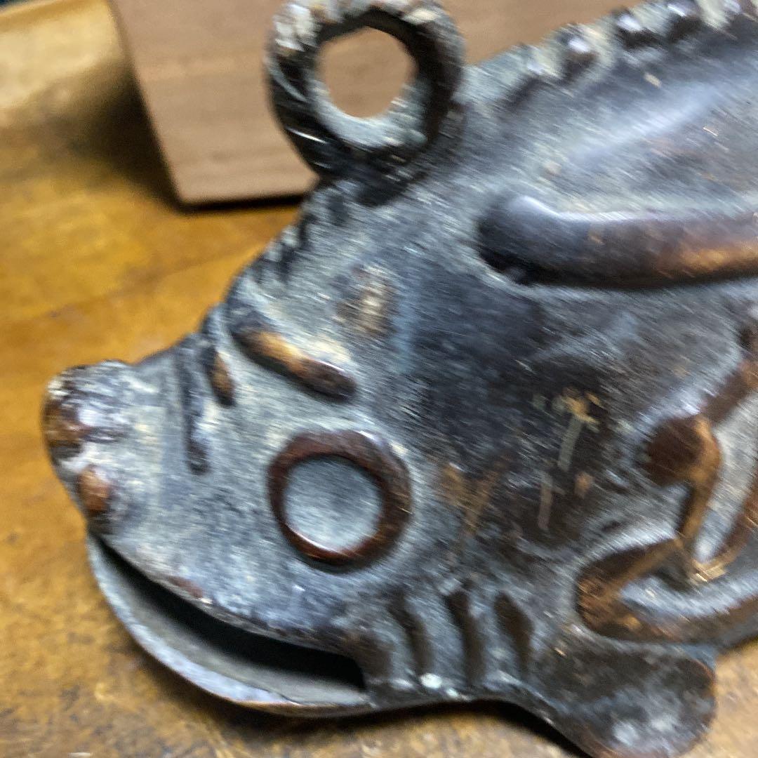 銅器梵字入り魚図鈴