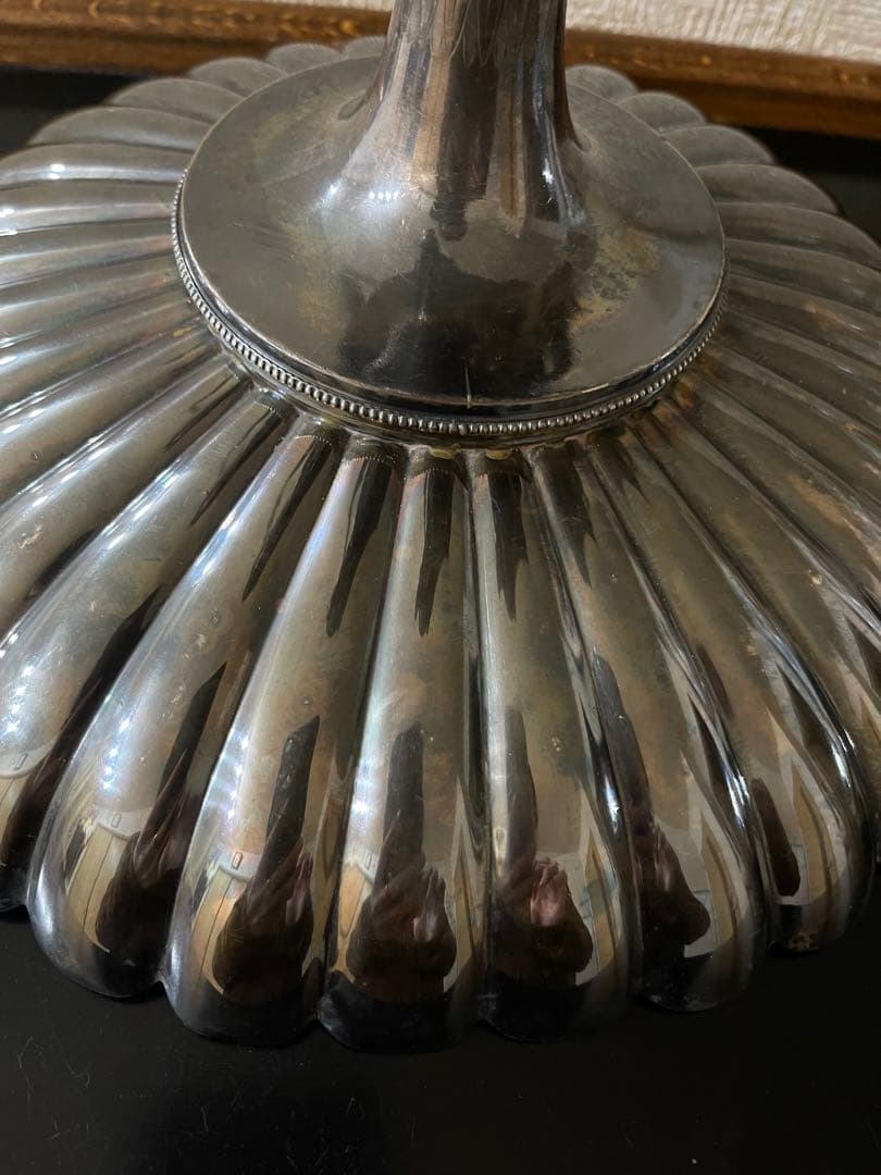 クラシック銀仕上げの製品大皿 菓子器　アンティーク