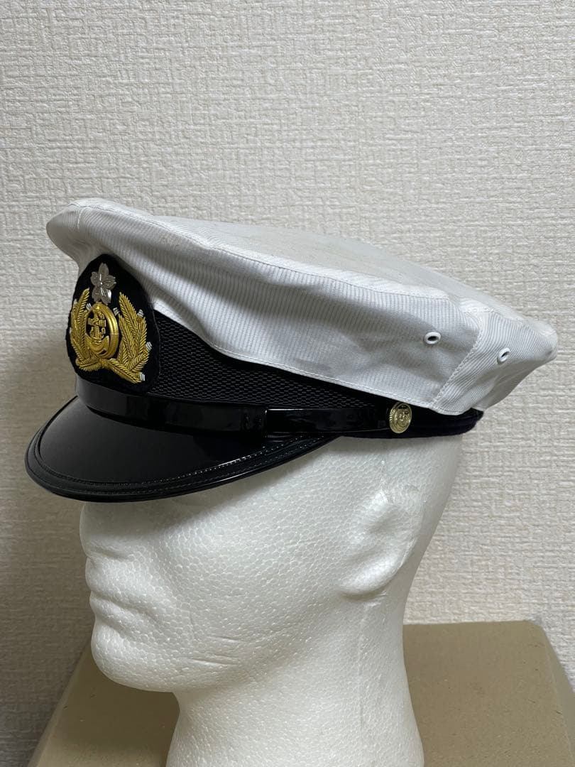 新*線様 大日本帝国海軍 士官軍帽 制帽 58cm 複製品 日覆付 日本軍 未使