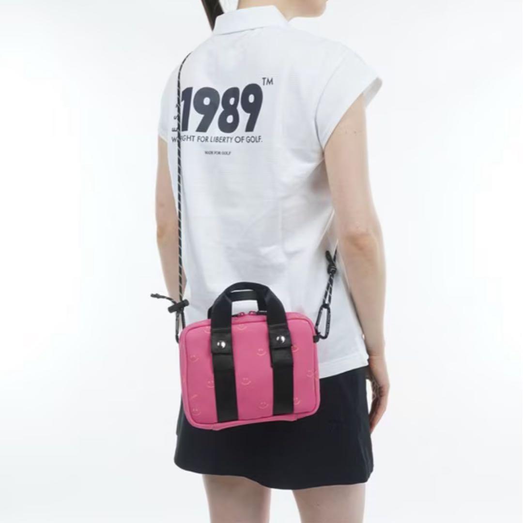 【新品未使用】パーリーゲイツ スマイルラウンドポーチ ゴルフバッグ お出掛け