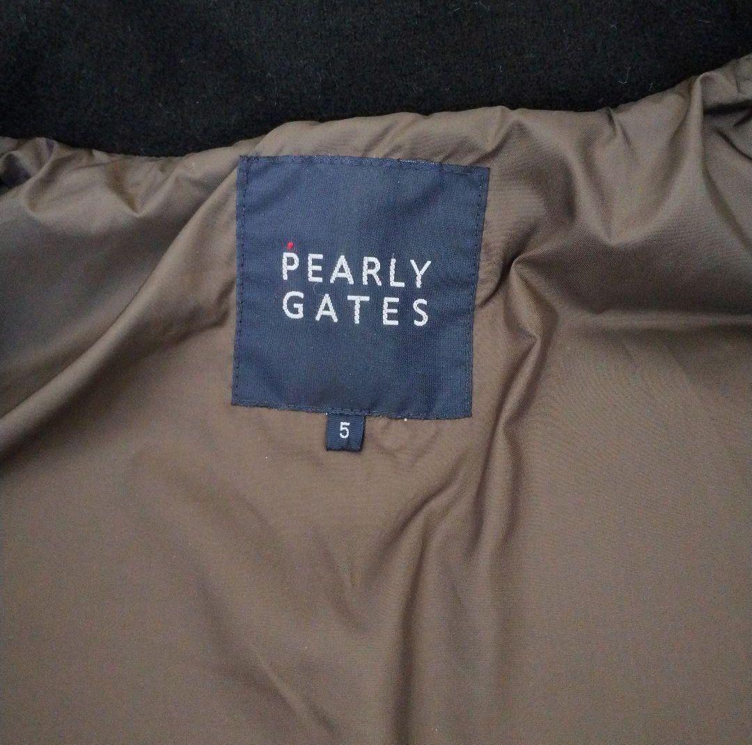 美品 パーリーゲイツ ウールダウンジャケット 黒 L メンズ 5 ゴルフ 冬