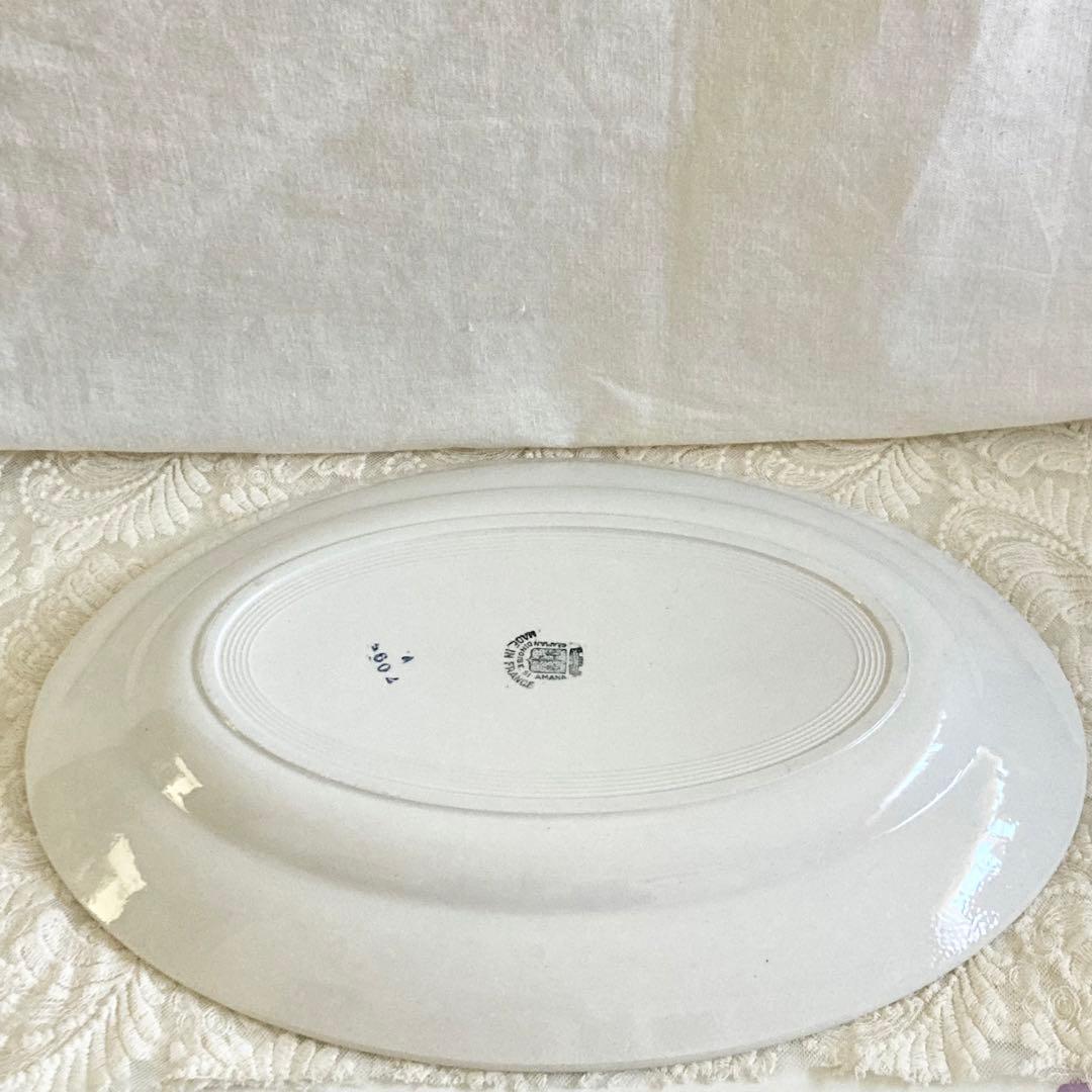 フランス　アンティーク　サンタマン　皿　プレート　オーバル