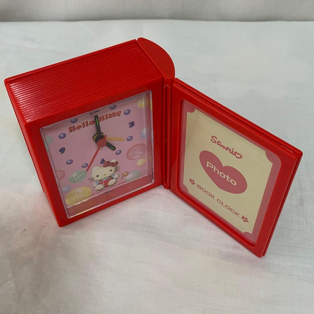 当時物！激レア】　キティ ブッククロック 置時計 写真立て 本型　1998 箱