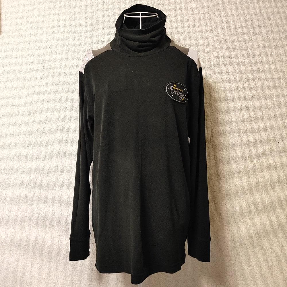 ダンスウィズドラゴン★2 M 黒 長袖 タートルネック カットソー シャツ 冬