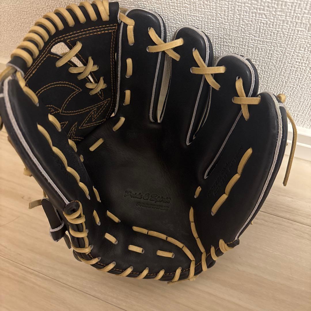 ZETT 黒 レザー 軟式野球グローブ