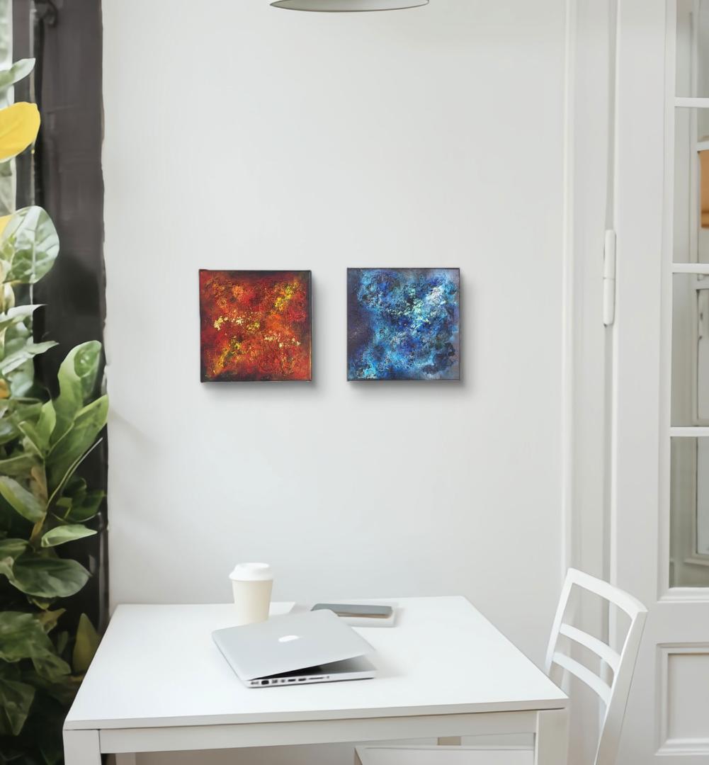 【専用】地中の鼓動ー深海にあるもの / テクスチャーアート 18×18㎝