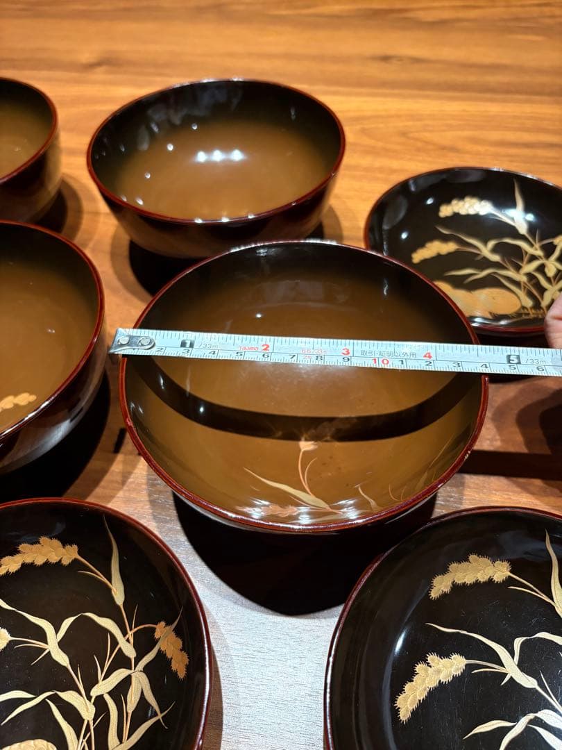 骨董品　明治末期〜大正初期　輪島塗　金蒔絵　漆器椀 煮物椀　茶懐石　5客セット