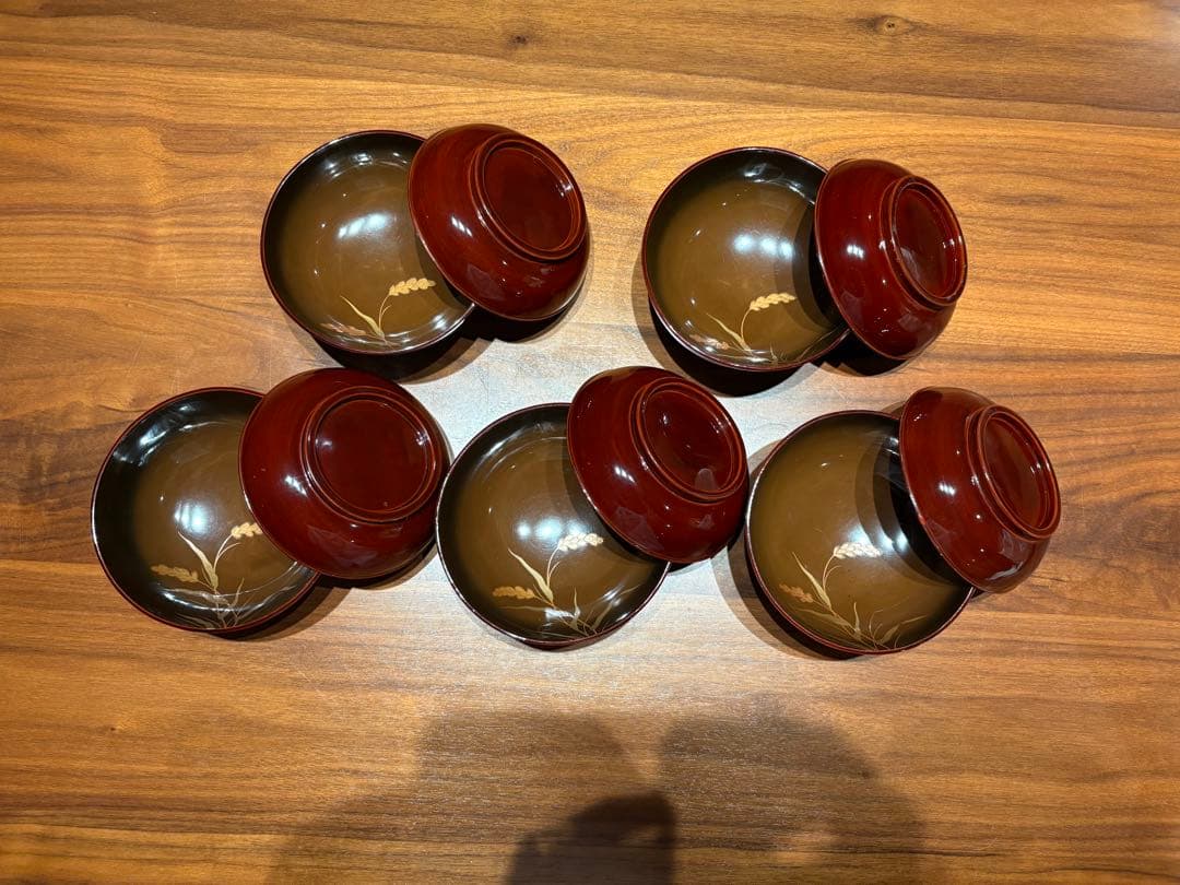 骨董品　明治末期〜大正初期　輪島塗　金蒔絵　漆器椀 煮物椀　茶懐石　5客セット