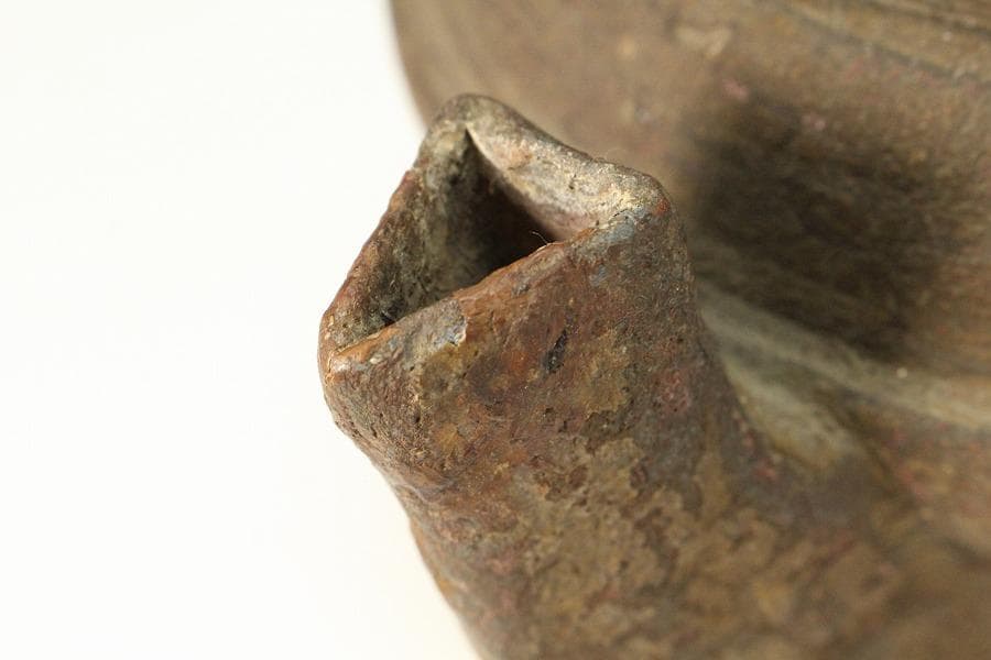 茶道具 南蛮 水指 時代 二重箱 旧家蔵出 送料無料(K-XA847)