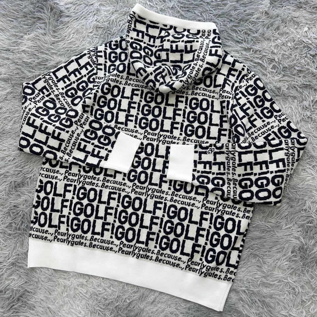 新品　パーリーゲイツ　パーカー　カシミヤ　ニット　セーター　フーディ　サイズ5