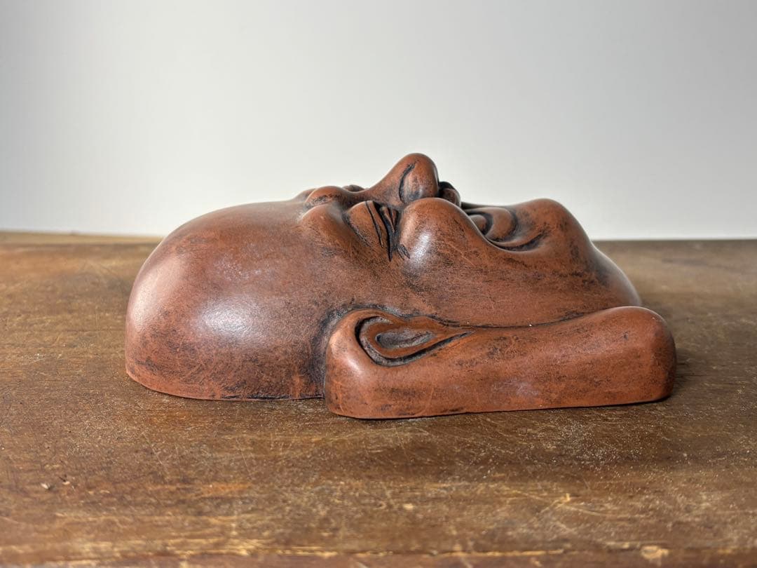 在銘 陶器製 布袋尊 置物 壁掛け 七福神 骨董 古道具