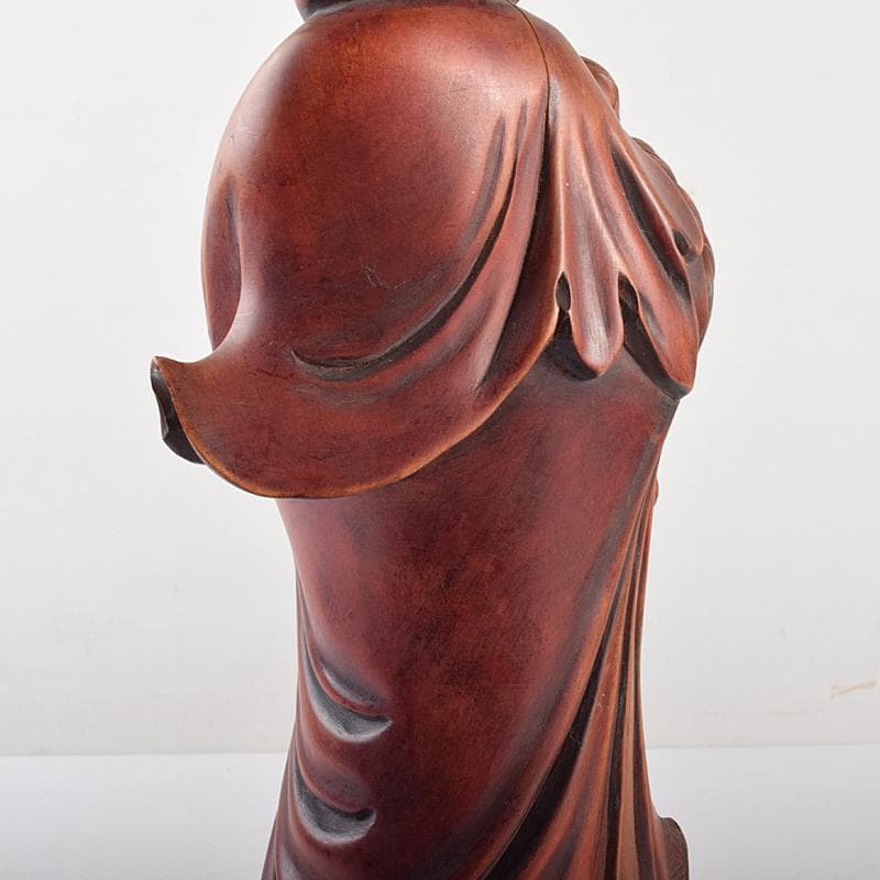 中国　唐木黄楊製　観音菩薩像　仏像　置物　V　R4736