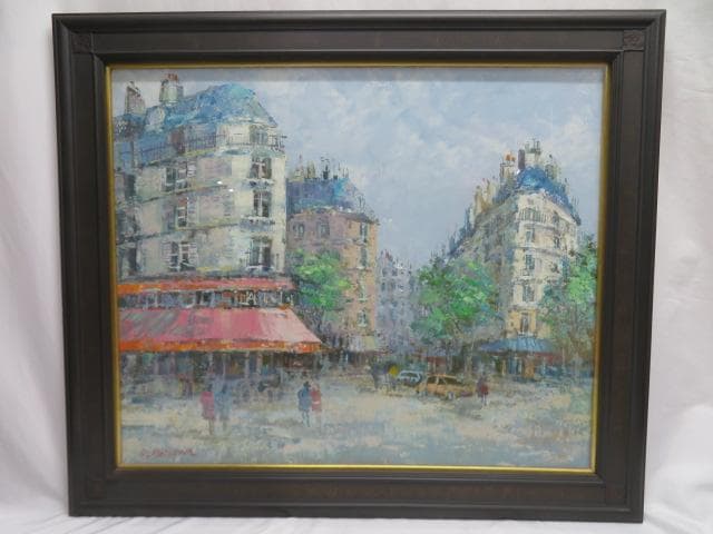 石川啓司 「パリ風景」 F20 超大作 額入 油絵 風景画