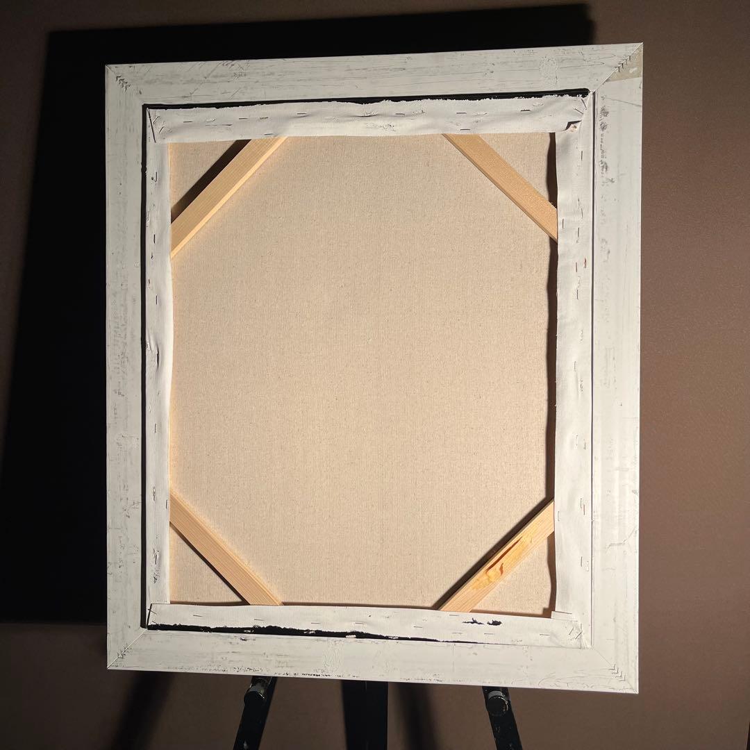 ★秀作★手書き油絵 ゴッホ タバコを咥えた骸骨 額付き 肉筆絵画 油彩画