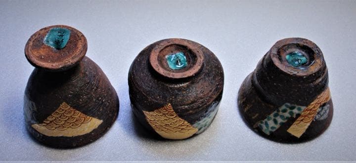 九谷焼　澤田穂光作　酒器揃　ぐい吞み　３種３客セット