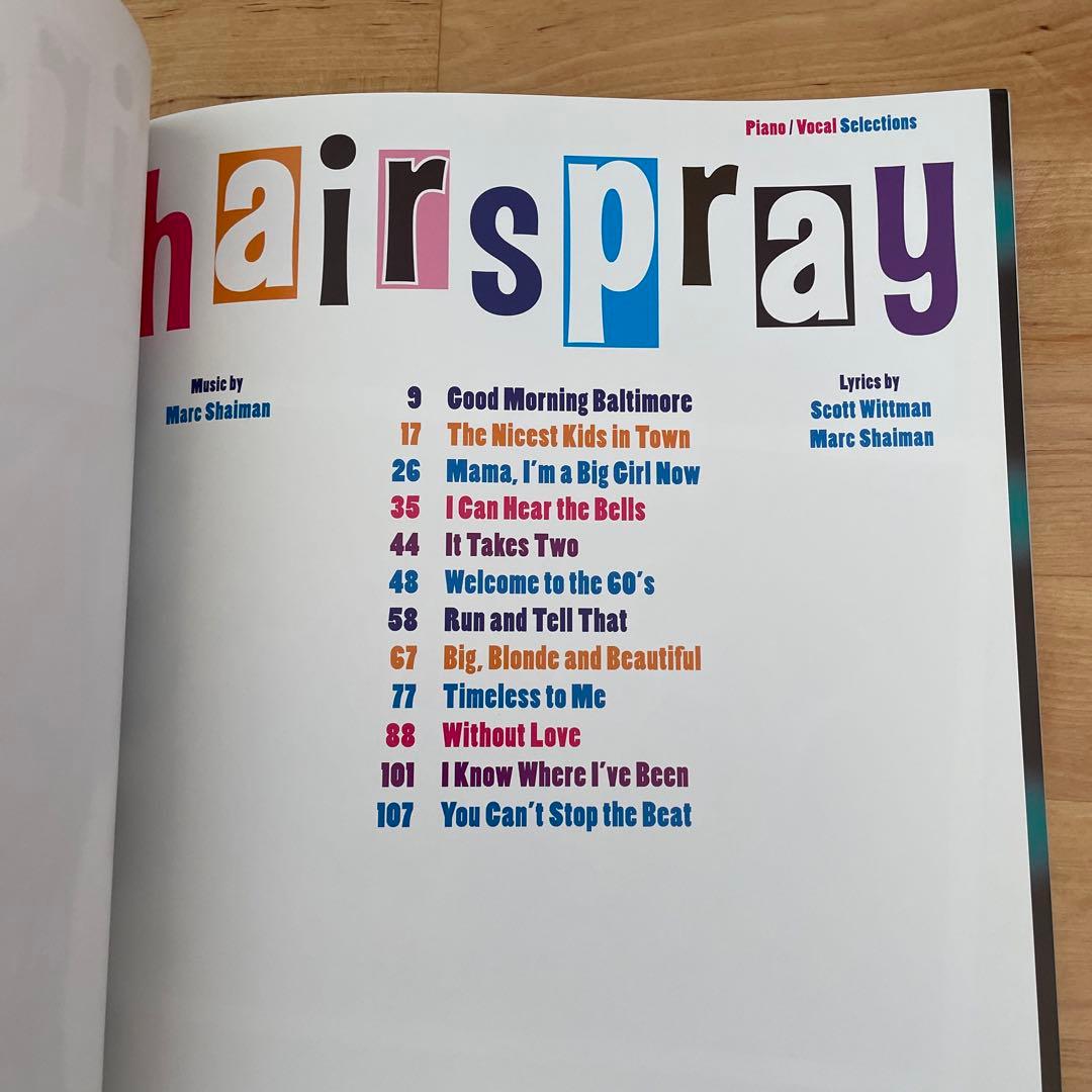 ヘアスプレー　楽譜　ニューヨーク　ブロードウェイ