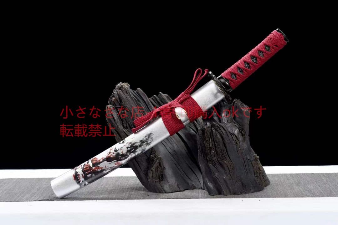 12寸中炭素鋼武士刀【血翎天狼】武具　刀装具　日本刀　模造刀 居合刀 肋差 短刀