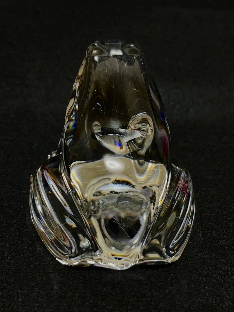 【美品】【光の造形】バカラ Baccarat カエル 置物 ペーパーウェイト