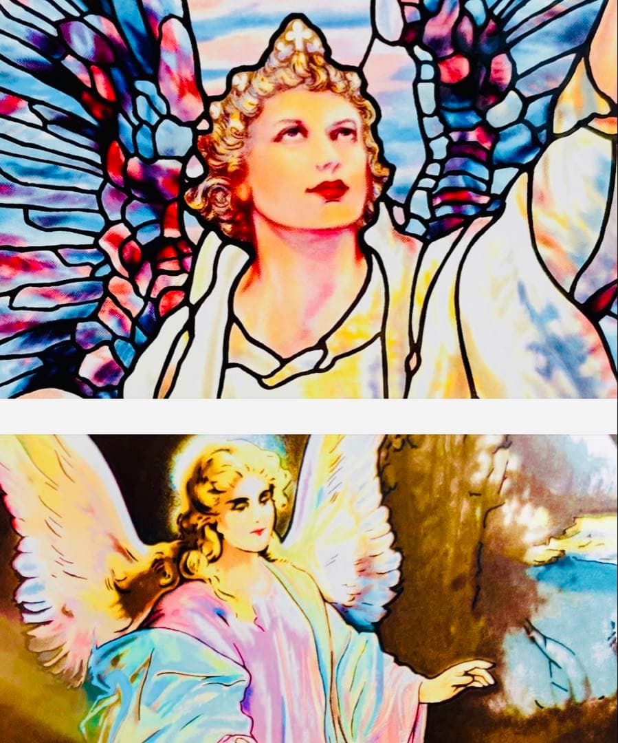 貴重【 ルイス・C・ティファニー 】 2枚 ステンドグラス キリスト イコン