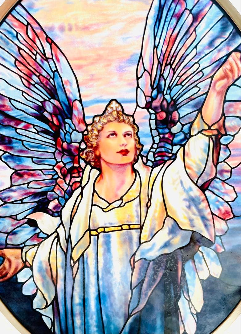 貴重【 ルイス・C・ティファニー 】 2枚 ステンドグラス キリスト イコン