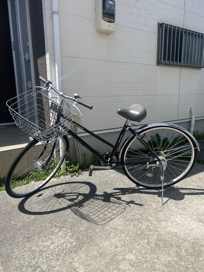 カゴ付き6段変速自転車　シティサイクル　27インチ オートLEDライト　福岡