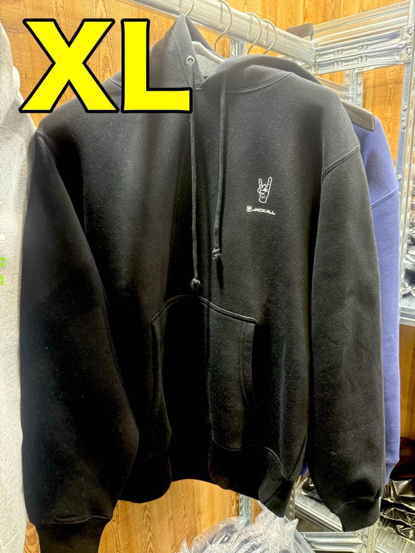 XLサイズ　ハンドサインフーディ　パーカー　ブラック　jackall ジャッカル