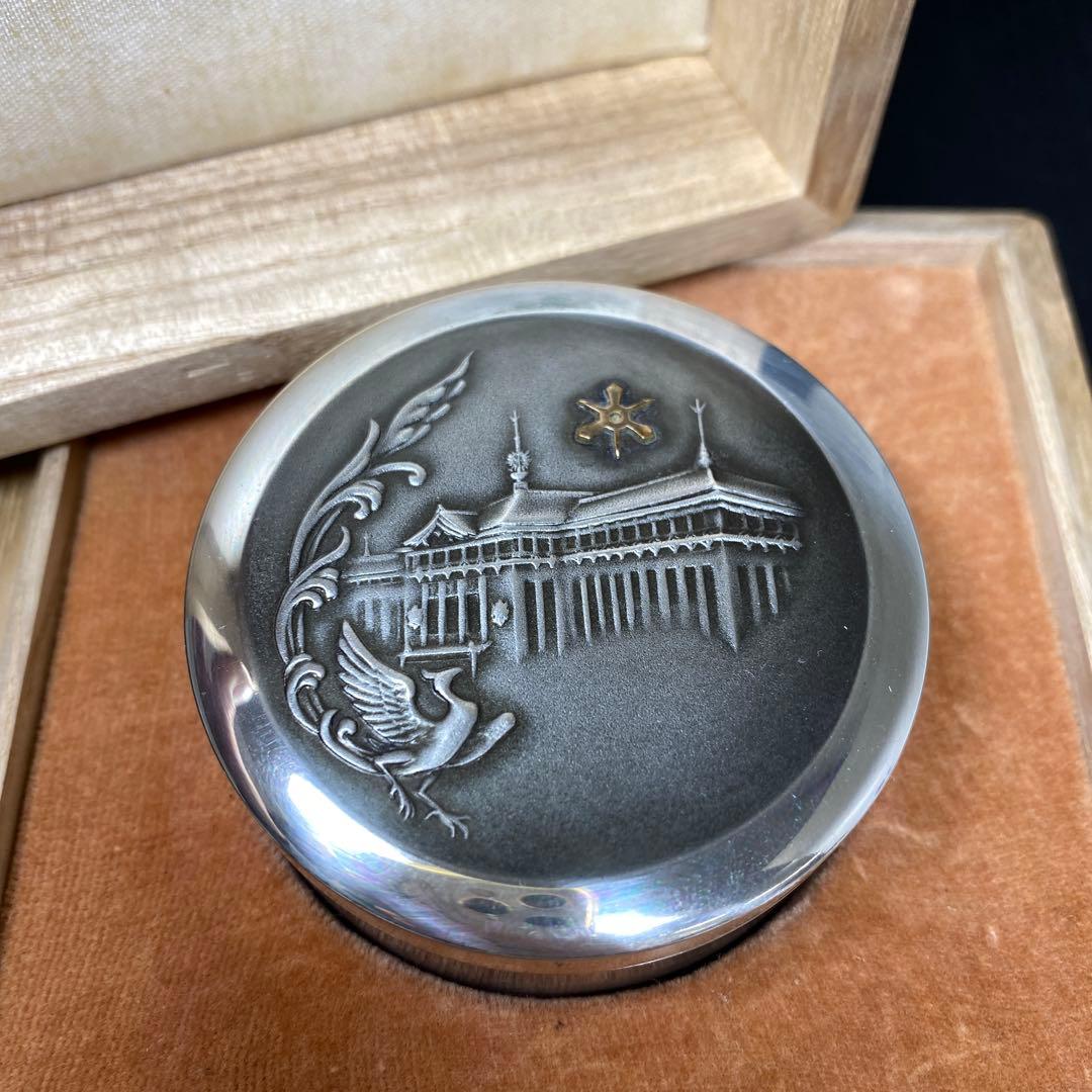 純銀製　鳳凰　建物　ボンボニエール　93g 共箱　東さ8-0208☆2F