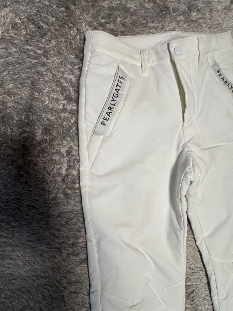 PEARLY GATES ホワイト スリムフィットパンツ