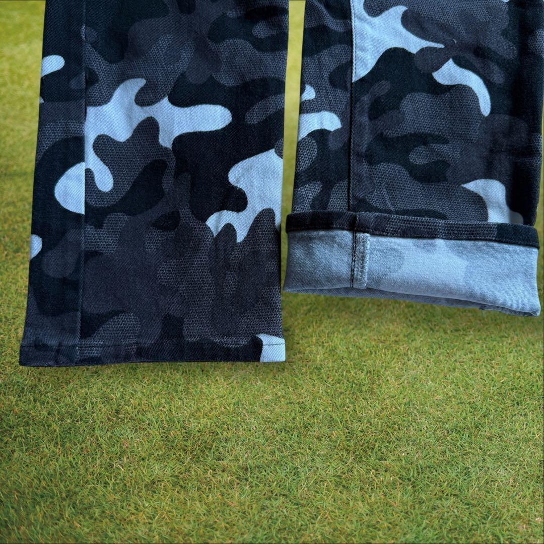 秋冬モデル　パーリーゲイツ　パンツ　迷彩　3 S　ストレッチ　白　黒　アーミー