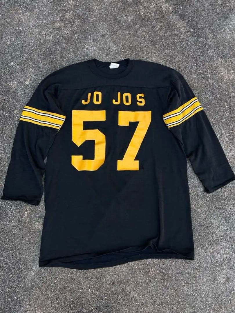 70s フットボール t 黒×黄色　vintage football