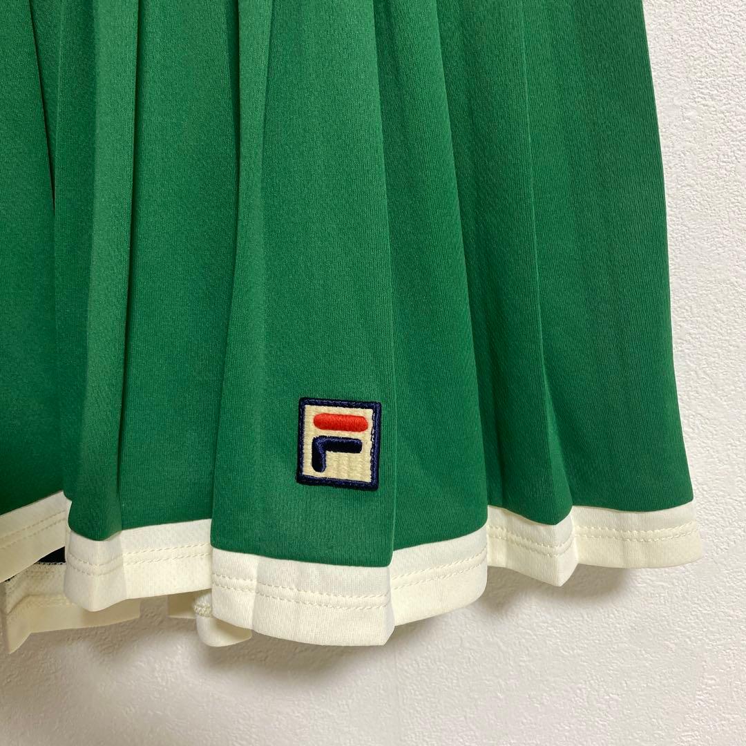 FILA 緑色 プリーツスカート