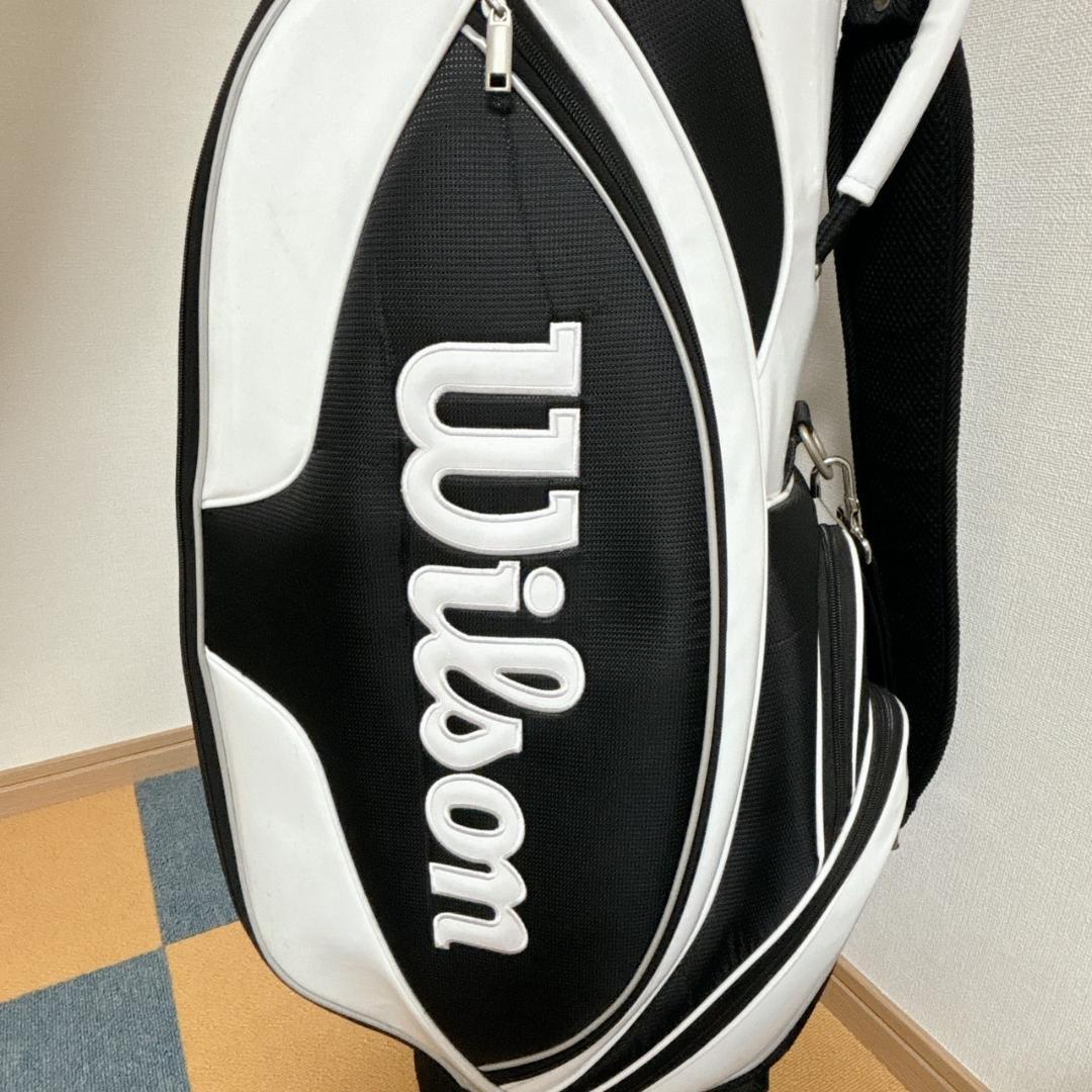 Wilson キャディバッグ 黒白 ゴルフバック ナイロン 布 きれい 未使用級