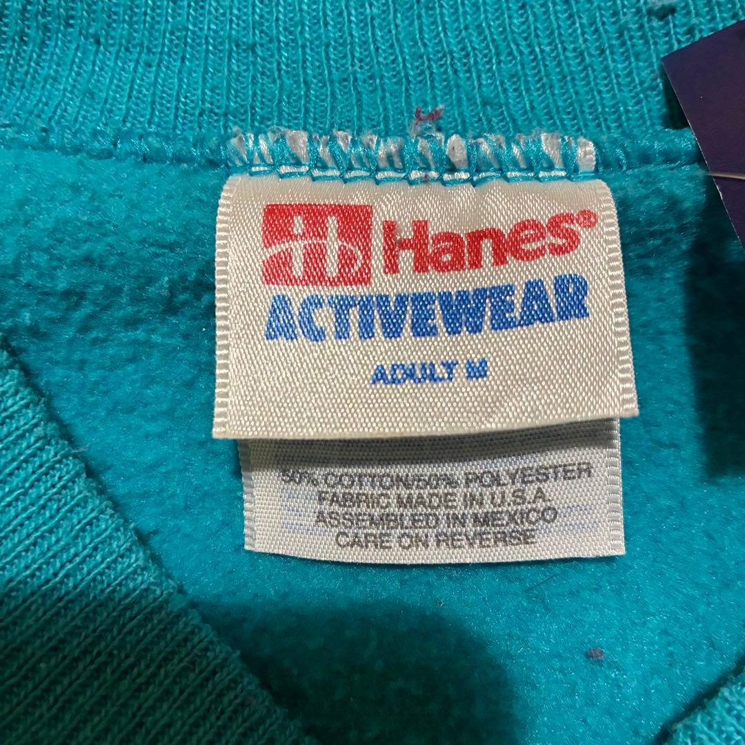 90s USA製 Hanes NBA HORNETS スウェット　アイスブルー