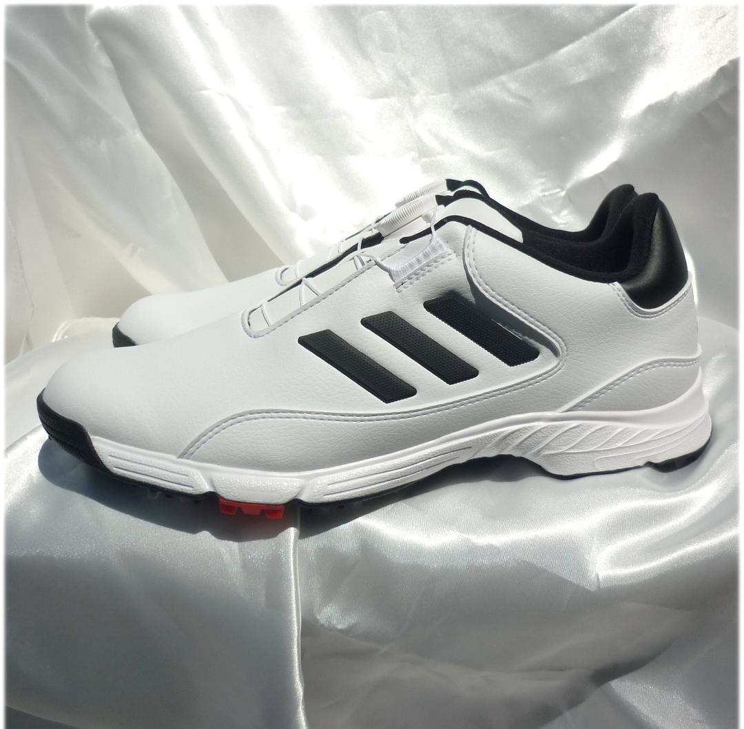 新品27cmアディダスゴルフシューズ 白BOA 24 ダイヤル式 ソフトスパイク