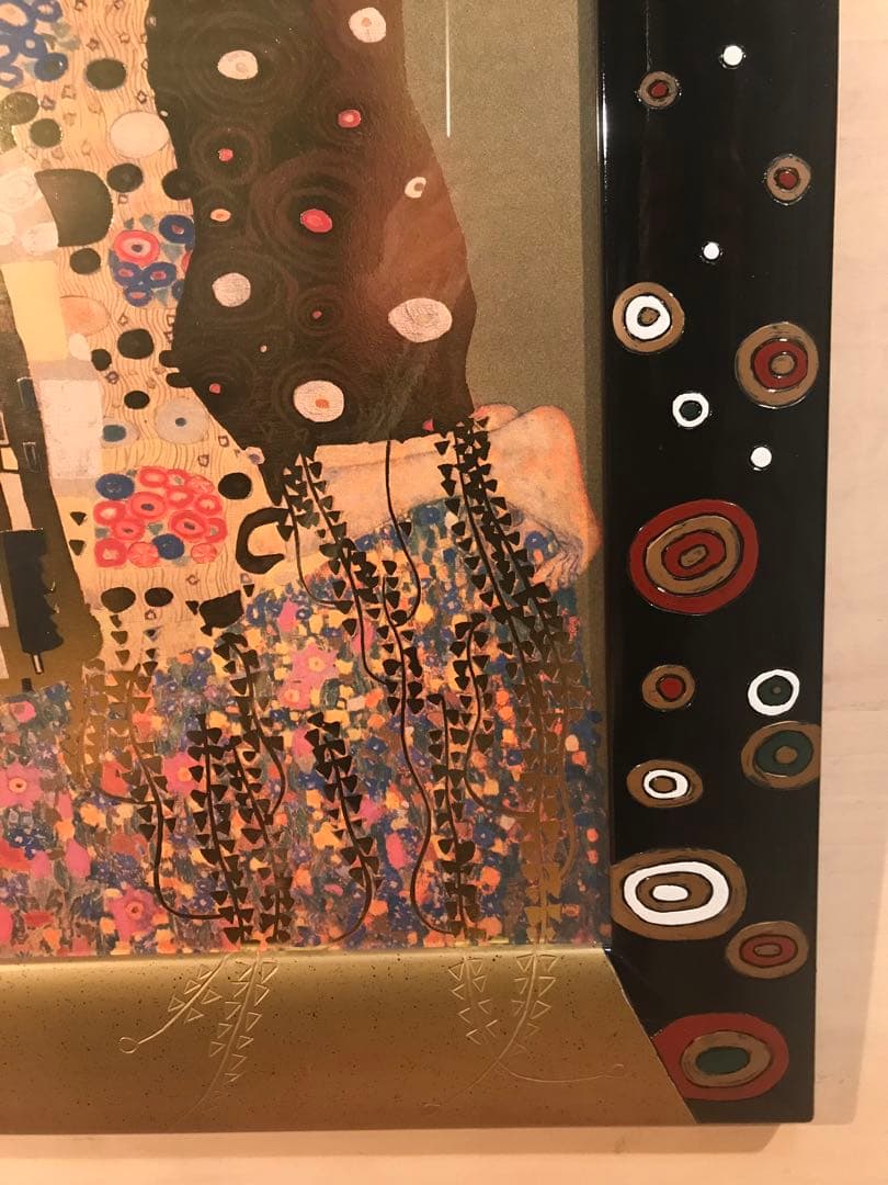 クリムト　「接吻」　ジークレー＋シルクスクリーン金箔加工　サイン無し