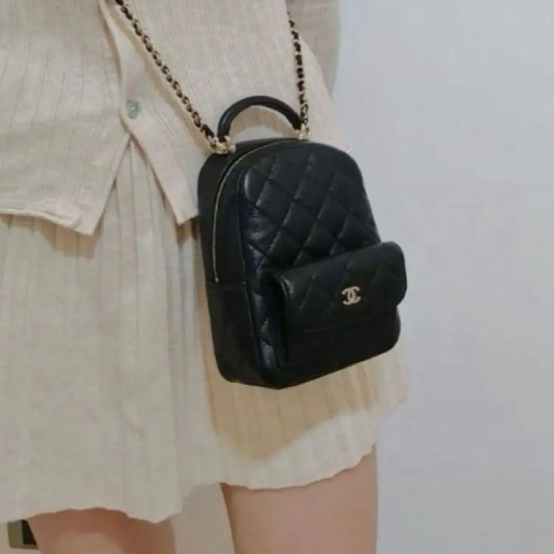 CHANEL ミニバックパック　キルティングリュック　 ブラック