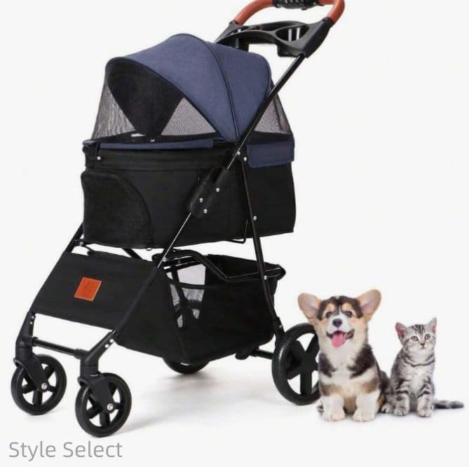 犬介護用ペットカート ブレーキ付 組立簡単耐荷重 15kg 軽量 ワンタッチ開閉