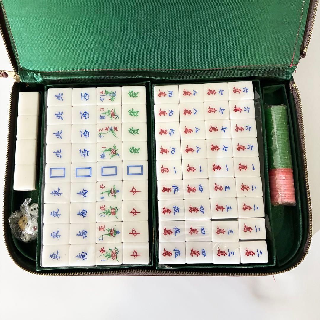 【未使用・希少】中国/アメリカン 麻雀牌 三層牌 ヴィンテージ デッドストック