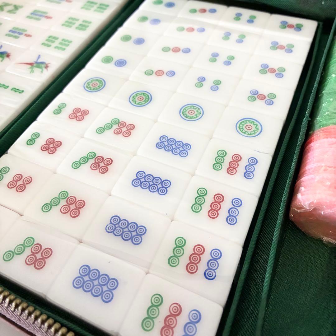 【未使用・希少】中国/アメリカン 麻雀牌 三層牌 ヴィンテージ デッドストック