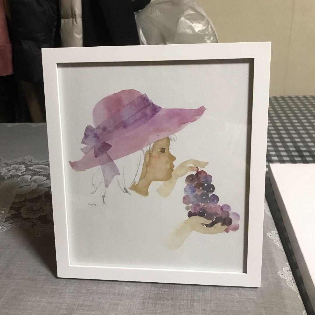 いわさきちひろ 水彩画 新品 美品