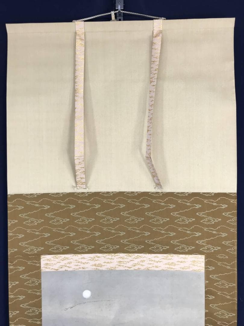 【真作】前田青邨/由来書付/月に雁図/山水図/掛軸/名家伝来/AB-837