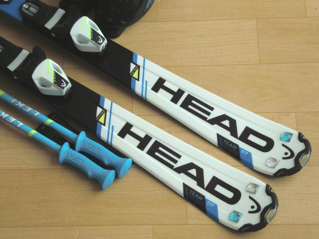 ■■送料無料■HEAD■子供用スキーフルセット■板117靴22■WAX済■■