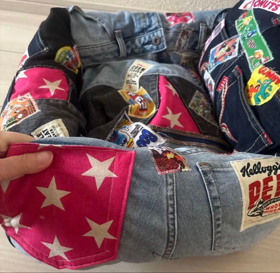 土日セール　デニムリメイク ドライブベッド　ペットベッド