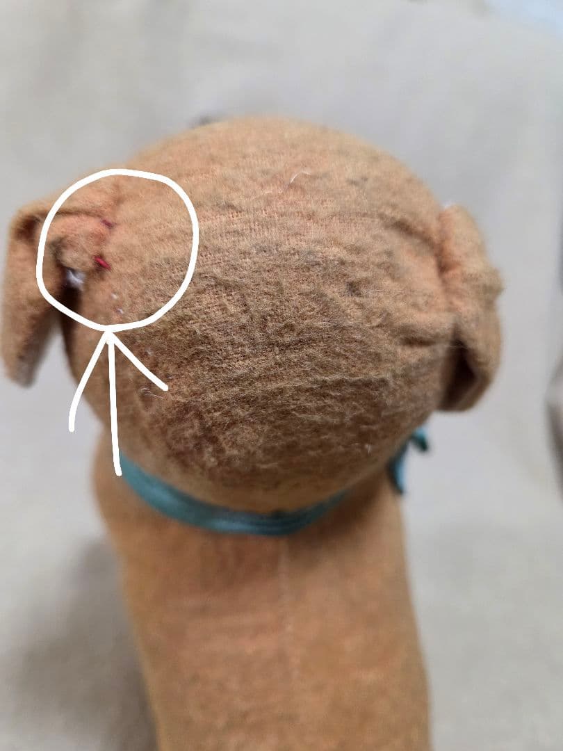 フランスアンティーク　犬ぬいぐるみ