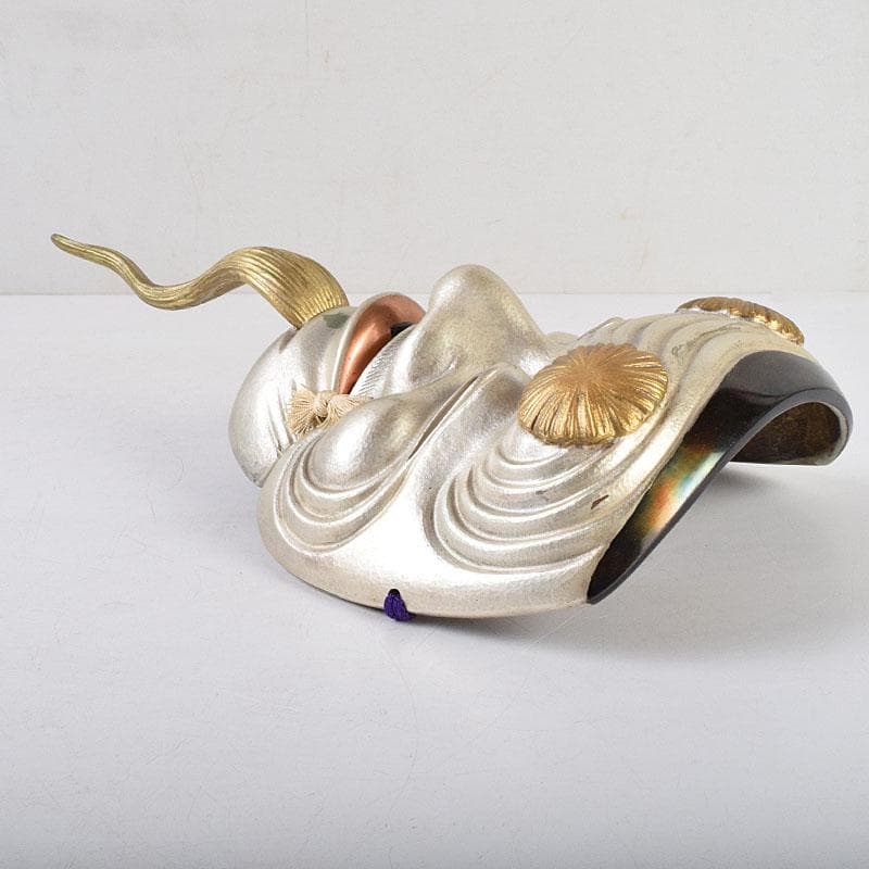 金工師　星野光義作　朧銀　能面　翁面　共箱　D　R8852B