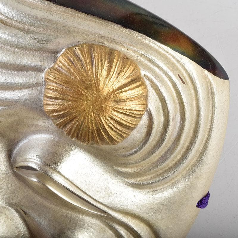 金工師　星野光義作　朧銀　能面　翁面　共箱　D　R8852B