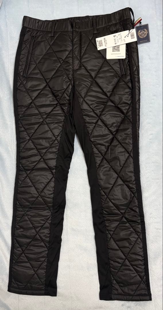 オロビアンコ キルティングスリムパンツ ブラック