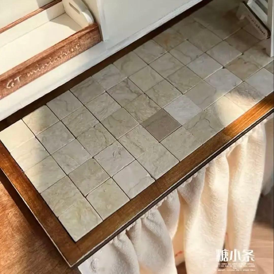 ミニチュアドール家具　キッチンシンク・キッチン台　2点セットドールハウス　1/6