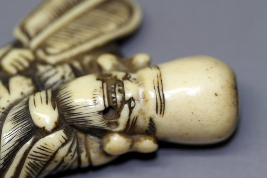 時代物 根付 「寿老人」江戸時代 IS2