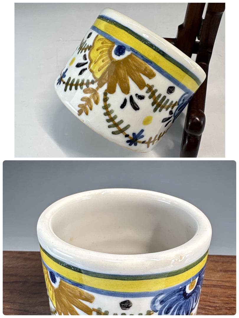 【中古品】スペイン•タラベラ色絵皆具　堀内宗完書付